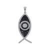 18K White Gold Unisex Fish Shaped Pendant