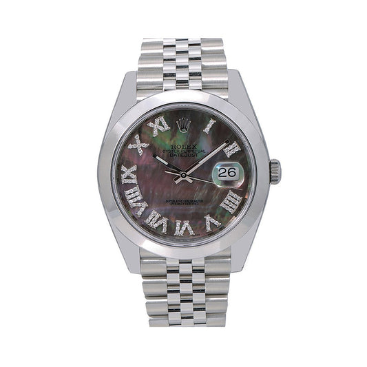 Rolex Datejust Diamond Watch, 126300 41mm, Silver Diamond Dial With Stainless Jubilee Bracelet