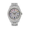 Rolex Datejust II Diamond Watch, 116300 41mm, Rainbow Custom Diamond Dial With 22.75 CT Diamonds Flower Setting