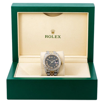 Rolex Datejust Diamond Watch, 116233 36mm, Black Diamond Dial With Two Tone Jubilee Bracelet