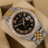 Rolex Datejust Diamond Watch, 116233 36mm, Black Diamond Dial With Two Tone Jubilee Bracelet