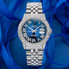 Rolex Datejust Diamond Watch, 16030 36mm, Blue Diamond Dial With 3.25 CT Diamonds