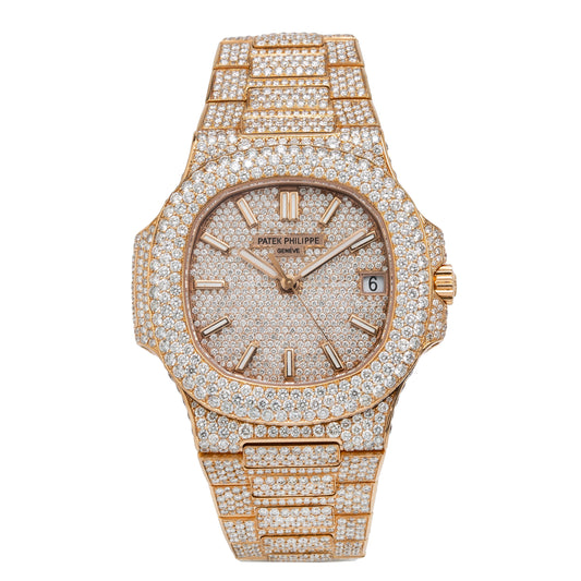 18K Rose Gold Patek Philippe Nautilus 5711/1R 40mm Champagne Diamond Watch