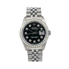 Rolex Oyster Perpetual Diamond Watch, Datejust 16014 36mm, Black Diamond Dial With 1.40 CT Diamonds