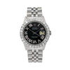 Rolex Oyster Perpetual Diamond Watch, Datejust 16014 36mm, Black Diamond Dial With 3.25 CT Diamonds