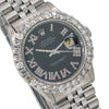 Rolex Oyster Perpetual Diamond Watch, Datejust 16014 36mm, Black Diamond Dial With 3.25 CT Diamonds