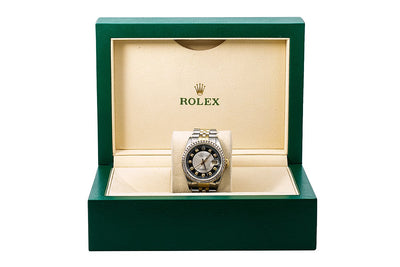 Rolex Datejust Diamond Watch, 16013 36mm, Black Diamond Dial With 1.20 CT Diamonds