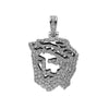 14K White Gold Unisex Jesus Head Shaped Pendant