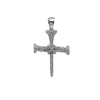 14K White Gold Cross Shaped Pendant