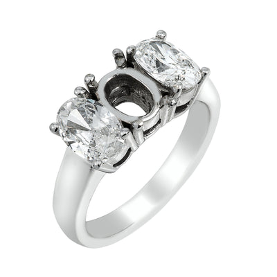 14K White Gold Diamond Engagement Semi-Mounting Women's Ring With 2.90 CT Diamonds