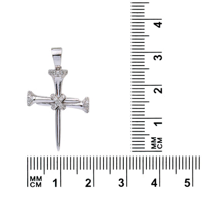 14K White Gold Cross Shaped Pendant