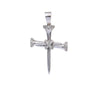 14K White Gold Cross Shaped Pendant