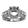 18K White Gold Diamond Engagement Semi-Mounting Women's Ring With 0.95 CT Diamonds