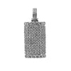 14K White Gold Unisex Rectangular Shaped Pendant