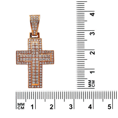 14K Rose Gold Cross Shaped Pendant