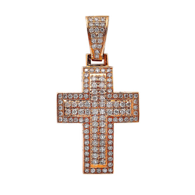 14K Rose Gold Cross Shaped Pendant