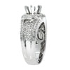 14K White Gold Diamond Engagement Semi-Mounting Women's Ring With 0.75 CT Diamonds