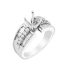 14K White Gold Diamond Engagement Semi-Mounting Women's Ring With 0.70 CT Diamonds