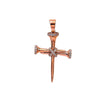 14K Rose Gold Unisex Cross Shaped Pendant