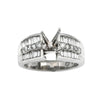 14K White Gold Diamond Engagement Semi-Mounting Women's Ring With 0.70 CT Diamonds