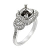 18K White Gold Diamond Engagement Semi-Mounting Women's Ring With 1.52 CT Diamonds