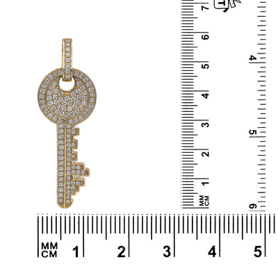 14K Yellow Gold The Key Round Shaped Pendant