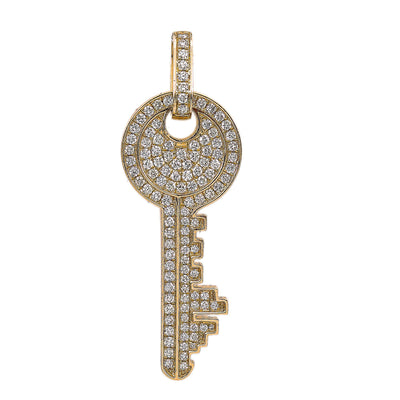 14K Yellow Gold The Key Round Shaped Pendant