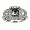 18K White Gold Diamond Engagement Semi-Mounting Women's Ring With 1.52 CT Diamonds