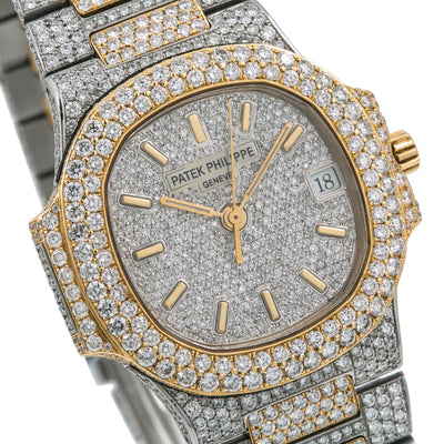 Patek Philippe Nautilus 3800 Silver Diamond Dial With 14.50 CT Diamonds