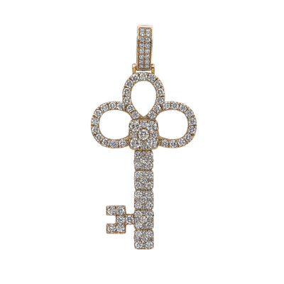 14K Yellow Gold Unisex Key Shaped Pendant