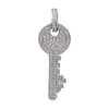 14K White Gold Key Shaped Pendant