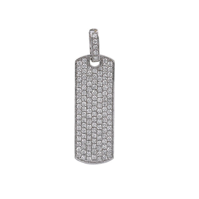 14K White Gold Rectangular Shaped Pendant