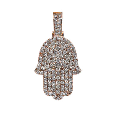 14K Rose Gold Hamsa Shaped Pendant