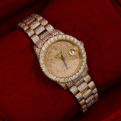 Rolex Datejust Diamond Watch, 68278 31mm, Champagne Diamond Dial With 12.25 CT Diamonds