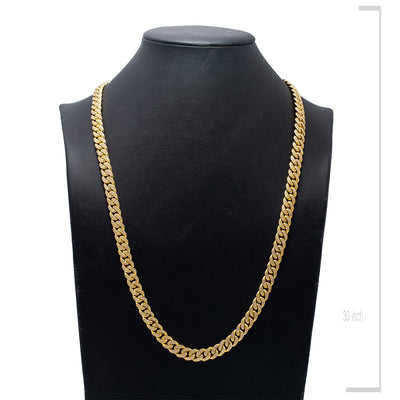 10K Yellow Gold 30" Cuban Chain With 21.64 CT Diamonds