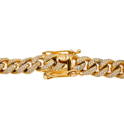 14K Yellow Gold 24" Cuban Chain With 16.83 CT Diamonds