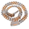 14K Two Tone Rose gold And White 26" Cuban Chain With 25.62 CT Diamonds