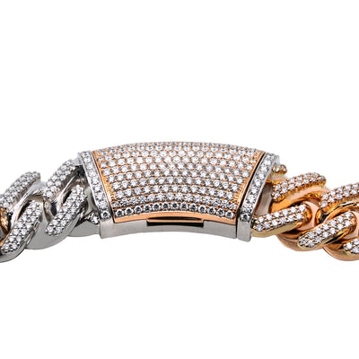 14K Two Tone Rose gold And White 26" Cuban Chain With 25.62 CT Diamonds