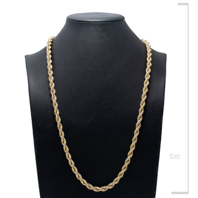 10K Yellow Gold 30" Rope Chain With 35.75 CT Diamonds