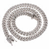 14K White Gold Cuban Chain 24" For Men With 14.25 CT Diamonds