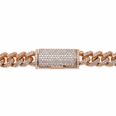 14K Rose Gold 22" Cuban Chain  With 23.76 CT Diamonds