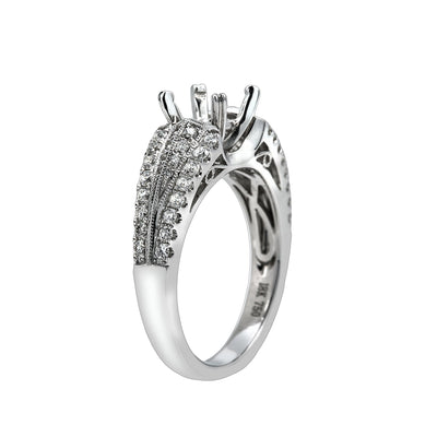 18K White Gold BJ7694R1 Women's Ring With 0.52 CT Diamonds