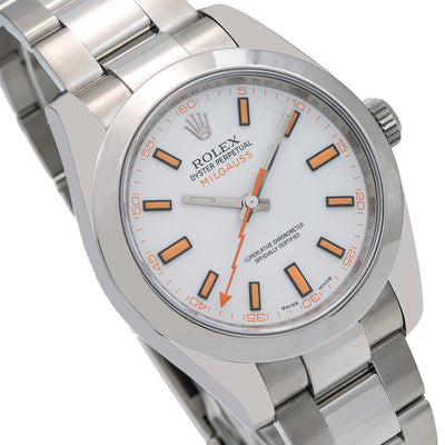 Rolex Milgauss 116400 40MM White Dial With Stainless Steel Oyster Bracelet