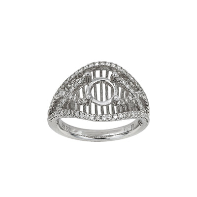 18K White Gold BJ6928R Women's Ring With 0.55 CT Diamonds