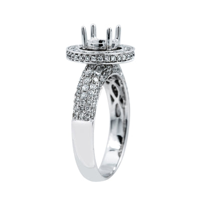 14K White Gold RGR05184 Women's Ring With 1.30 CT Diamonds