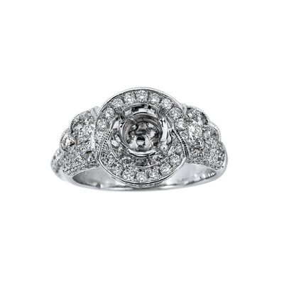 14K White Gold RGR05184 Women's Ring With 1.30 CT Diamonds