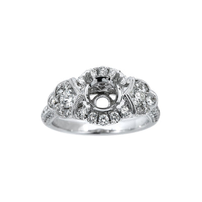 18K White Gold BJ7898R Women's Ring With 1.14 CT Diamonds