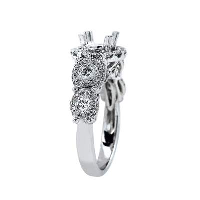 18K White Gold BJ7767R Women's Ring With 1.27 CT Diamonds