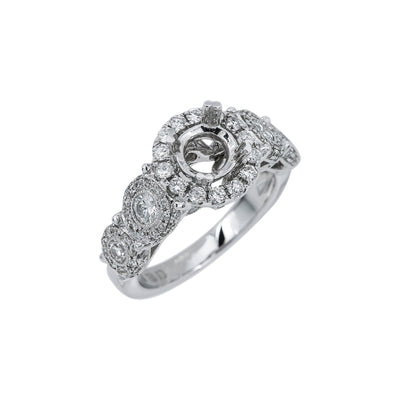 18K White Gold BJ7767R Women's Ring With 1.27 CT Diamonds