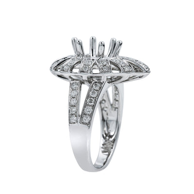 18K White Gold FDR4923 Women's Ring With 0.85 CT Diamonds